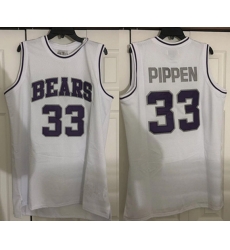 Men Arkansas Bears 33 Scottie Pippen White Purple Stitched Basketball Jersey Men Arkansas Bears 33 Scottie Pippen White Purple Stitched Basketball Jersey