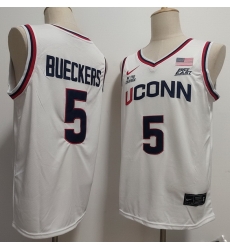 Men UConn Huskies #5 Paige Bueckers Navy White Stitched Basketball Jersey Men UConn Huskies #5 Paige Bueckers Navy White Stitched Basketball Jersey