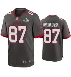 Men Rob Gronkowski Buccaneers Pewter Super Bowl Lv Game Jersey