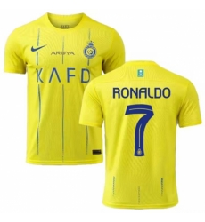 Men Al Nassr 7 Cristiano Ronaldo Yellow 2024 Home Soccer Jersey