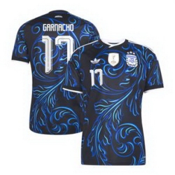 Men 17Alejandro Garnacho Argentina National Team adidas 2026 Away Replica Jersey Black 2