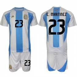 Men Argentina 23 Emiliano Mart EDnez White Blue 2024 25 Home Soccer Jersey Suit