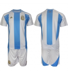Men Argentina Blank White Blue 2024 25 Home SoccerJersey Suit Men Argentina Blank White Blue 2024 25 Home SoccerJersey Suit