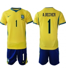 Men Brazil 2026 FIFA World Cup Yellow Home Soccer Jersey A.BECKER #1 Men Brazil 2026 FIFA World Cup Yellow Home Soccer Jersey A.BECKER #1