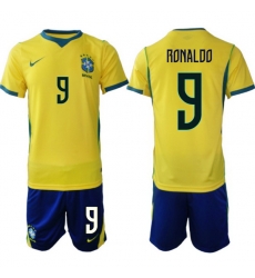 Men Brazil 2026 FIFA World Cup Yellow Home Soccer Jersey RONALDO #9