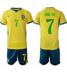 Men Brazil 2026 FIFA World Cup Yellow Home Soccer Jersey VINI JR. #7 Green Men Brazil 2026 FIFA World Cup Yellow Home Soccer Jersey VINI JR. #7 Green
