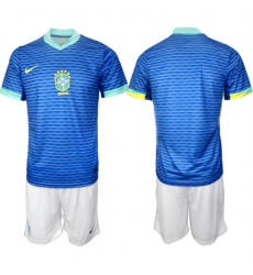 Men Brazil National Football Team Custom Blue 2024 25 Soccer Jersey Suit Men Brazil National Football Team Custom Blue 2024 25 Soccer Jersey Suit