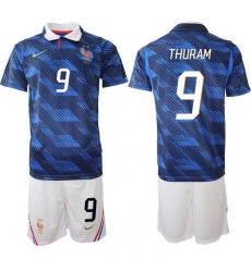 Men France 2026 FIFA World Cup Blue Soccer Jersey #9 Marcus Thuram
