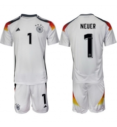 Men Germany 1 Manuel Neuer White 2024 25 Home Soccer Jersey Suit Men Germany 1 Manuel Neuer White 2024 25 Home Soccer Jersey Suit