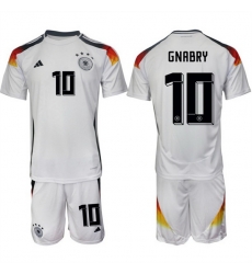 Men Germany 10 Serge Gnabry White 2024 25 Home Soccer Jersey Suit Men Germany 10 Serge Gnabry White 2024 25 Home Soccer Jersey Suit