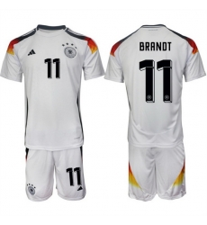 Men Germany 11 Julian Brandt White 2024 25 Home Soccer Jersey Suit Men Germany 11 Julian Brandt White 2024 25 Home Soccer Jersey Suit