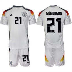 Men Germany 21  u0130lkay G FCndo u011Fan White 2024 25 Home Soccer Jersey Suit