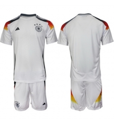 Men Germany Blank White 2024 25 Home Soccer Jersey Suit Men Germany Blank White 2024 25 Home Soccer Jersey Suit