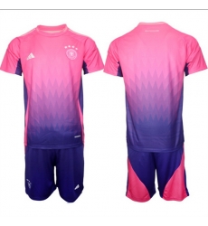 Men Germany Custom Pink Purple 2024 25 Away Soccer Jersey Suit Men Germany Custom Pink Purple 2024 25 Away Soccer Jersey Suit
