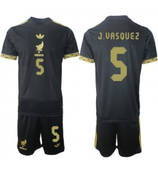 Men Mexico 2025 Soccer Jerseys BlackGold #5 J.VASQUEZ
