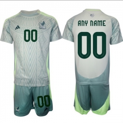 Men Mexico Team Custom 2024 25 Green Away Soccer Jersey Suit