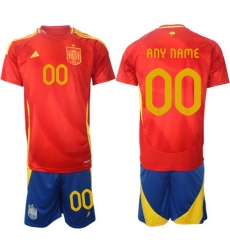 Men Spain Team Custom 2024 25 Red Home Soccer Jersey Suit Men Spain Team Custom 2024 25 Red Home Soccer Jersey Suit