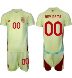 Men Spain Team Custom 2024 25 Yellow Away Soccer Jersey Suit
