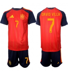 Spain 2026 FIFA World Cup Soccer Jersey Red #7 DAVID VILLA Spain 2026 FIFA World Cup Soccer Jersey Red #7 DAVID VILLA