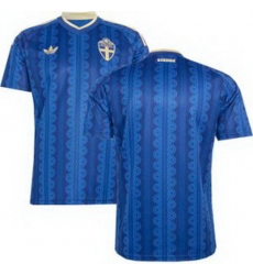 Men 0 Sweden Blank World Cup Replica Jersey  2