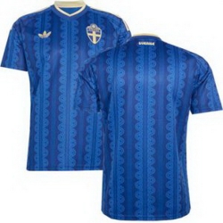 Men 0 Sweden Blank World Cup Replica Jersey  2