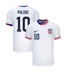 Men American Team 10 Christian Pulisic 2024 25 Home Soccer Jersey Suit Men American Team 10 Christian Pulisic 2024 25 Home Soccer Jersey Suit