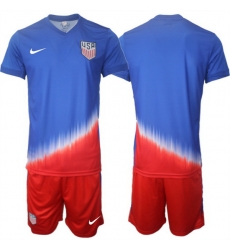 Men American Team Custom 2024 25 Royal Away Soccer Jersey Suit Men American Team Custom 2024 25 Royal Away Soccer Jersey Suit