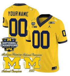 Men Women Youth Michigan Wolverines ACTIVE PLAYER Custom Yellow F U S E CFP 2023 National Champions Patch Vapor Stitched Football Jersey Men Women Youth Michigan Wolverines ACTIVE PLAYER Custom Yellow F U S E CFP 2023 National Champions Patch Vapor Stitched Football Jersey