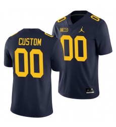 Michigan Wolverines Custom Navy College Football Men'S Jersey