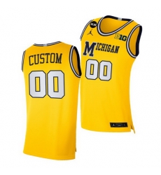 Michigan Wolverines Custom Yellow Blm Social Justice Men Jersey