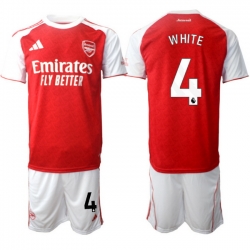 Men Arsenal 2026 Soccer Jerseys Red White #4 WHITE