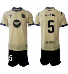 Men FC Barcelona 2026 Soccer Jerseys Beige #5 PUYOL Men FC Barcelona 2026 Soccer Jerseys Beige #5 PUYOL