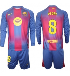 Men FC Barcelona 2026 Soccer Jerseys Red Long #8 PEDRI Men FC Barcelona 2026 Soccer Jerseys Red Long #8 PEDRI