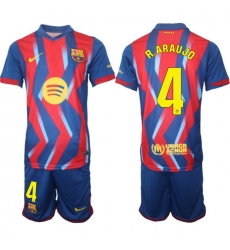 Men FC Barcelona 2026 Soccer Jerseys RedBlue #4 R.ARAUJO