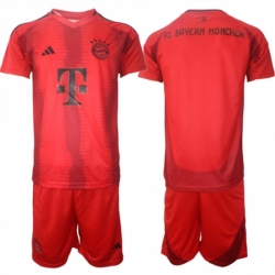 Men Bayern Munich Custom 2024 25 Red Home Soccer Jersey Suit