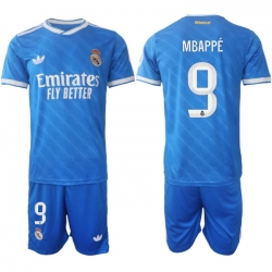 Men Real Madrid 2026 Soccer Jerseys Blue #9 MBAPPE