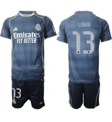 Men Real Madrid 2026 Soccer Jerseys DarkBlue #13 LUNIN
