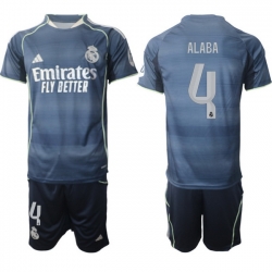 Men Real Madrid 2026 Soccer Jerseys DarkBlue #4 ALABA