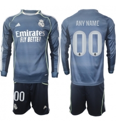 Men Real Madrid 2026 Soccer Jerseys DarkBlue Long CUSTOM