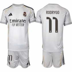 Men Real Madrid 2026 Soccer Jerseys White #11 RODRYGO