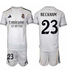 Men Real Madrid 2026 Soccer Jerseys White #23 BECKHAM