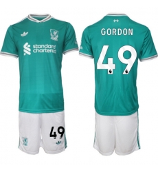 Men Liverpool 2026 Soccer Jerseys Teal #49 GORDON Men Liverpool 2026 Soccer Jerseys Teal #49 GORDON