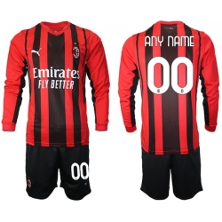 Men AC Milan Long Sleeve Soccer Jerseys 500 Customized