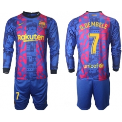 Men Barcelona Long Sleeve Soccer Jerseys 517
