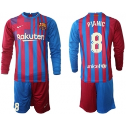 Men Barcelona Long Sleeve Soccer Jerseys 579