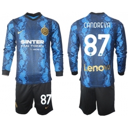 Men Inter Milan Long Sleeve Soccer Jerseys 501