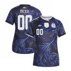 Women 00 Custom Argentina National Team adidas 2026 Away Replica Jersey Black 3