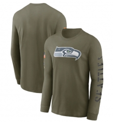 Men Seattle Seahawks Olive 2022 Salute To Service Long Sleeve T Shirt Men Seattle Seahawks Olive 2022 Salute To Service Long Sleeve T Shirt