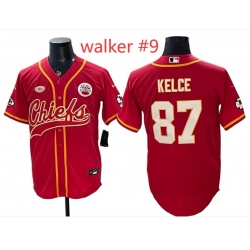 Chiefs #9 Kenneth walker chiefs Baseball jersey