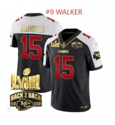 JHEST Kansas Chity Chiefs Walker #9 Super Bowl LVIII Back 2 Back Gold Patch Jersey JHEST Kansas Chity Chiefs Walker #9 Super Bowl LVIII Back 2 Back Gold Patch Jersey